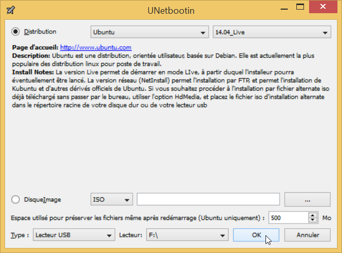 clé usb bootable grace a UNetbootin